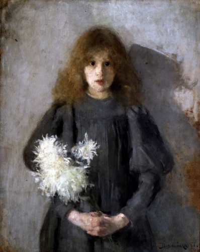 Olga Boznańska, ?Dziewczynka z chryzantemami?, 1894 jarkphoto.files.wordpress.com
