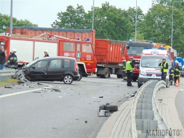 Wypadek na drodze krajowej nr 46, koło Otmuchowa (09.06.15)