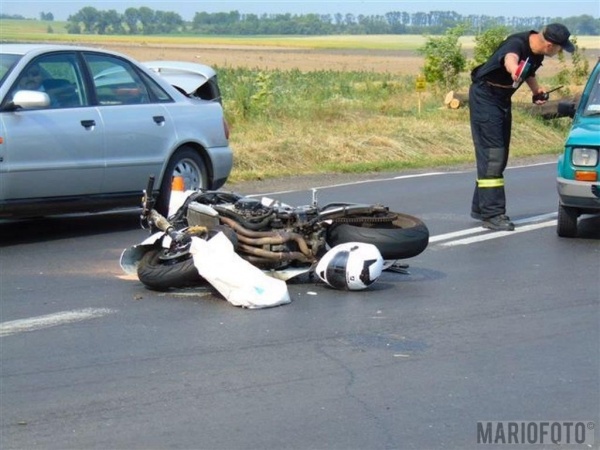 Wypadek motocyklisty na DK 46