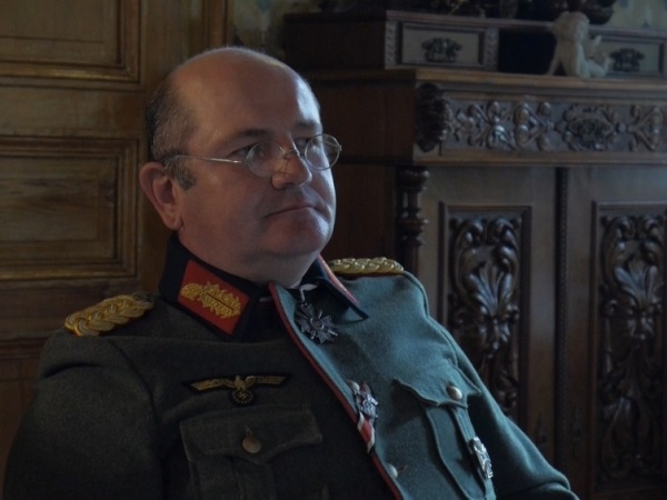 Piotr Paisdzior z kozielskiego Regimentu von Lattorff, który wystąpił w filmie jako Dietrich von Choltitz 