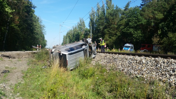 Wypadek na przejeździe kolejowym na ul. R.Traugutta w Opolu (20.08.15)