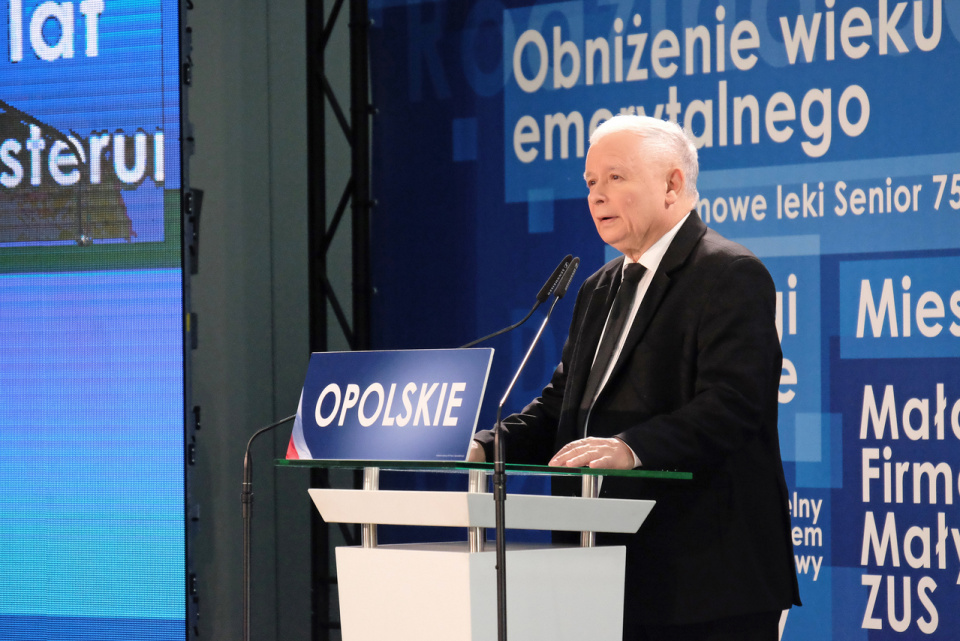 Jarosław Kaczyński, konwencja Prawa i Sprawiedliwości w Opolu [fot. Wanda Kownacka]