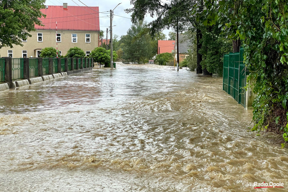 Zalana droga w Nowym Świętowie [fot. Adam Dubiński]