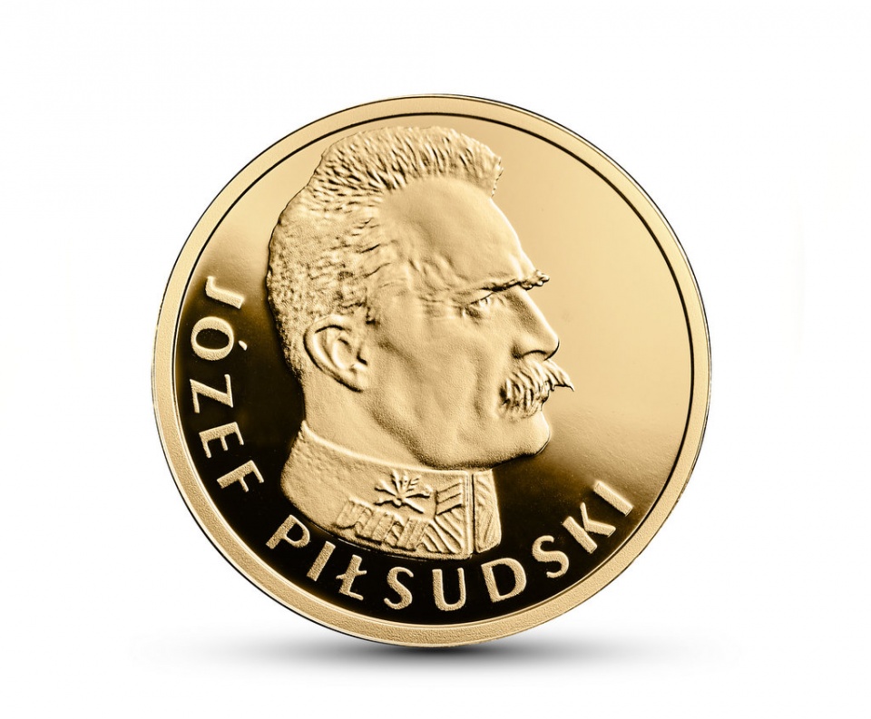 Rewers złotej monety "Józef Piłsudski" o nominale 100 zł [materiały NBP]
