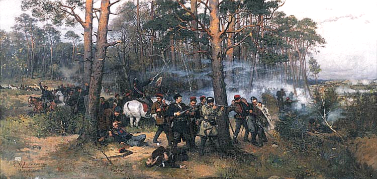 Scena z powstania styczniowego, obraz T. Ajdukiewicza z 1875 [www.wikipedia.pl]