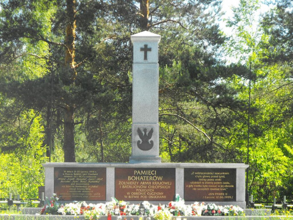 Pomnik poległych pod Osuchami partyzantów [fot.Pawelosuch/wikipedia/domena publiczna]