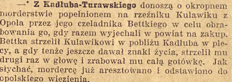 Kadłub Turawski, Gazeta Opolska (23.09.1920)
