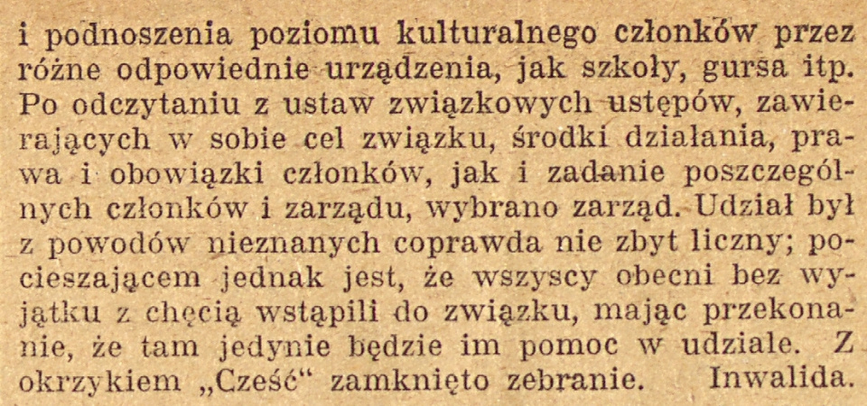 Cisek, Gazeta Opolska cz.2 (16.11.1920)