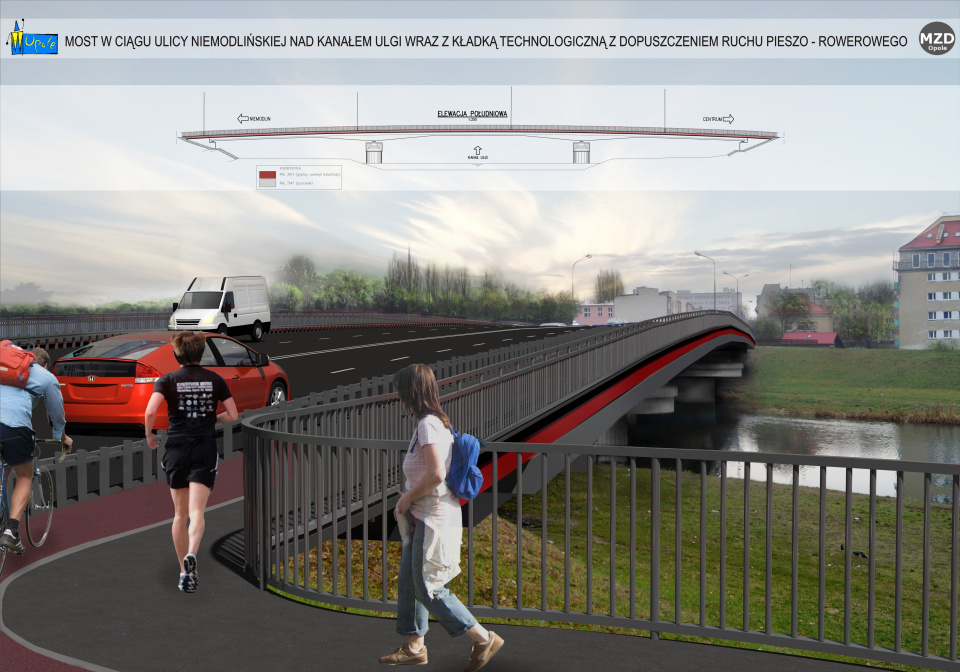 Wizualizacja nowego mostu na ul. Niemodlińskiej [materiał UM Opola]