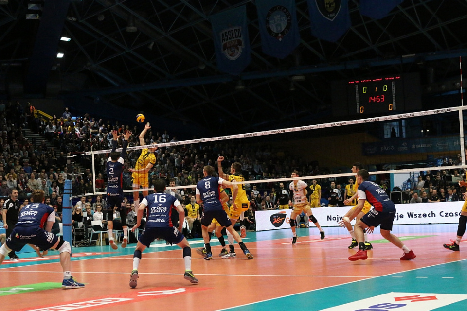 Finał Pucharu Polski ZAKSA KKoźle - Skra Bełchatów. Wrocław 07.02.2016 [fot. Donat Przybylski / Maksymilian Przybylski]