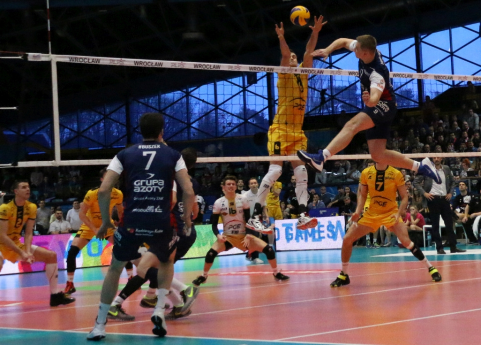 Finał Pucharu Polski ZAKSA KKoźle - Skra Bełchatów. Wrocław 07.02.2016 [fot. Donat Przybylski / Maksymilian Przybylski]