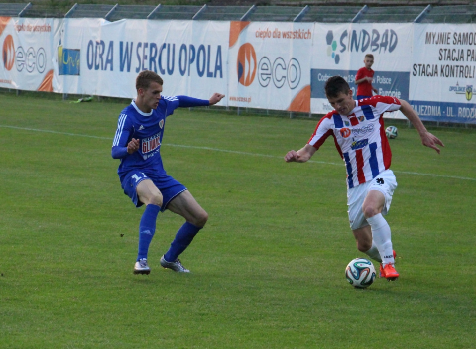 piłka nożna. Odra Opole - Piast II Gliwice 2:2. Mecz w Opolu 25.05.2016 [fot. Donat przybylski]