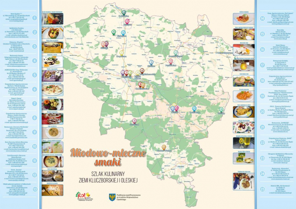 Mapa - kulinarne miejsca regionu [z archiwum KOLOT]
