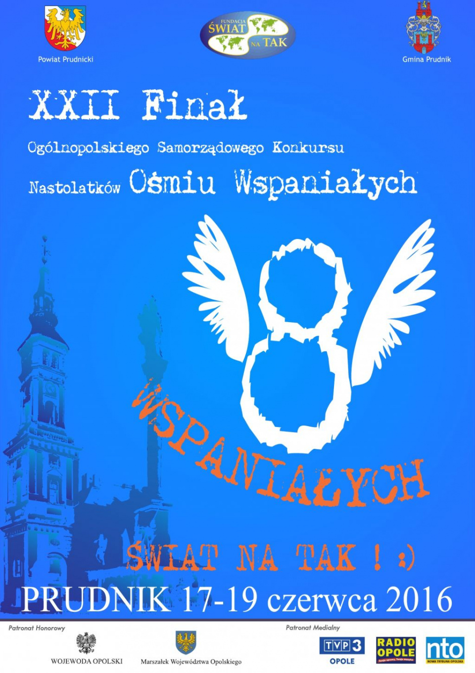 Plakat XXII Finału Ogólnopolskiego Konkursu Samorządowego Nastolatków „Ośmiu Wspaniałych”