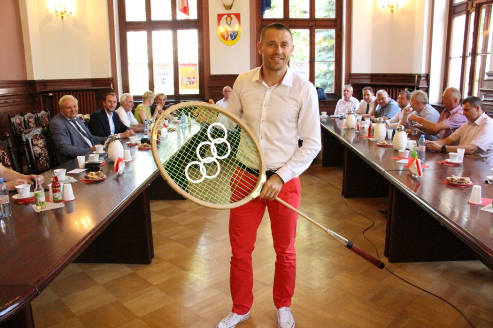 Badminton. Pożegnanie Przemysława Wachy przed startem na IO w Rio. Głubczyce 06.2016 [fot. Donat Przybylski]