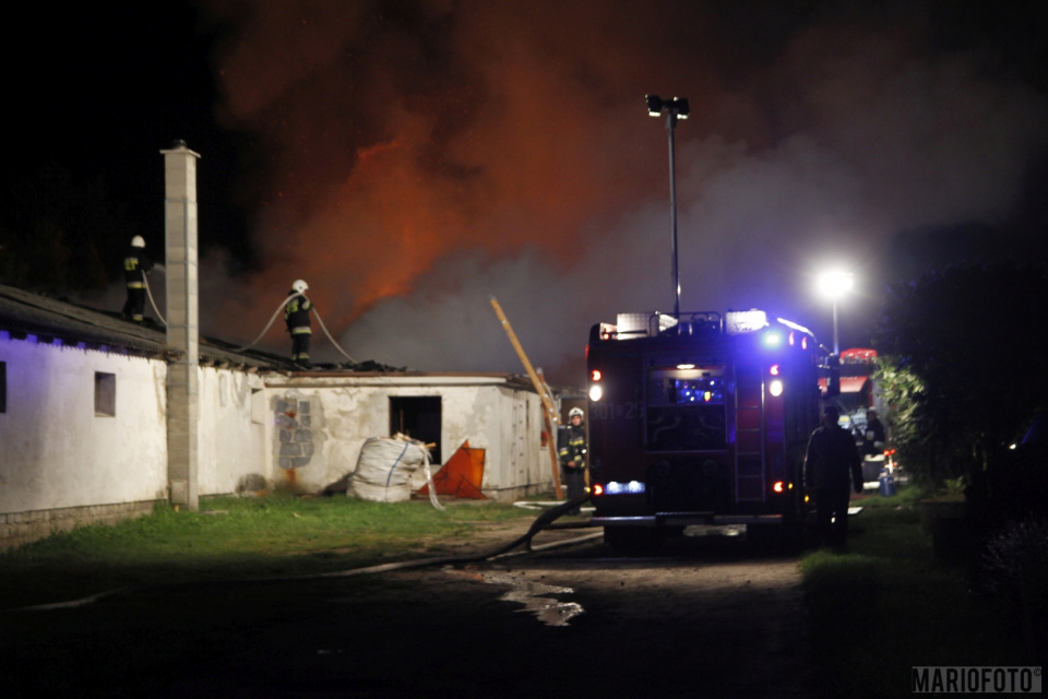 Pożar budynku magazynowo - produkcyjnego w Tarnowie Opolskim [fot. Mariusz Materlik]