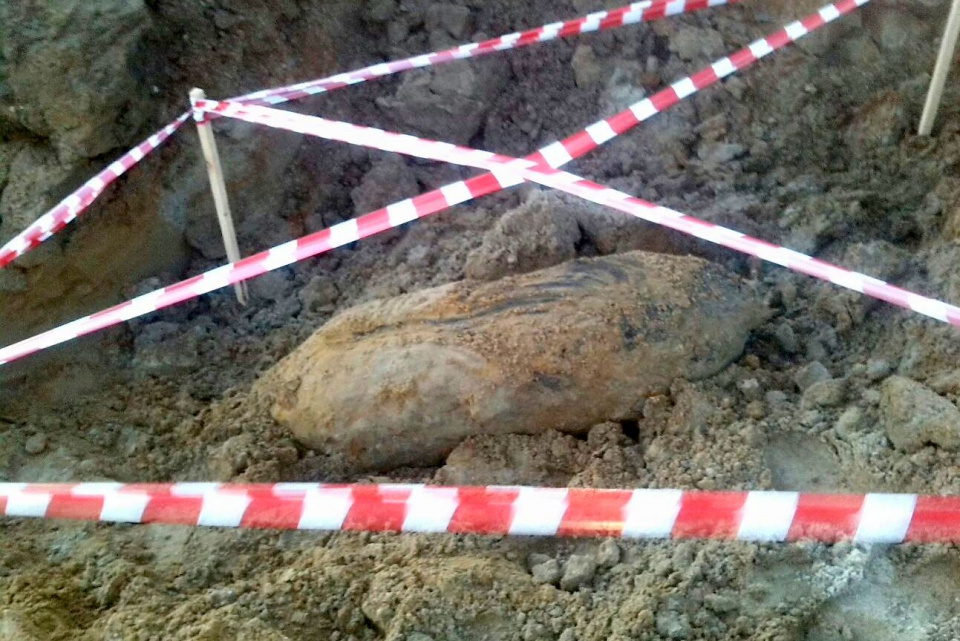 Bomba znaleziona w Bierawie [fot. policja]