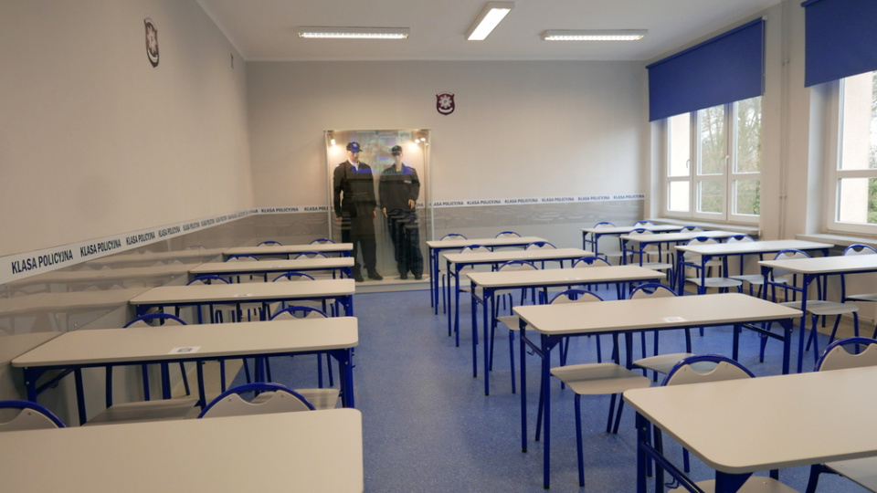 Wyremontowana sala dla klas policyjnych w Zespole Szkół w Prószkowie [fot. Monika Pawłowska]