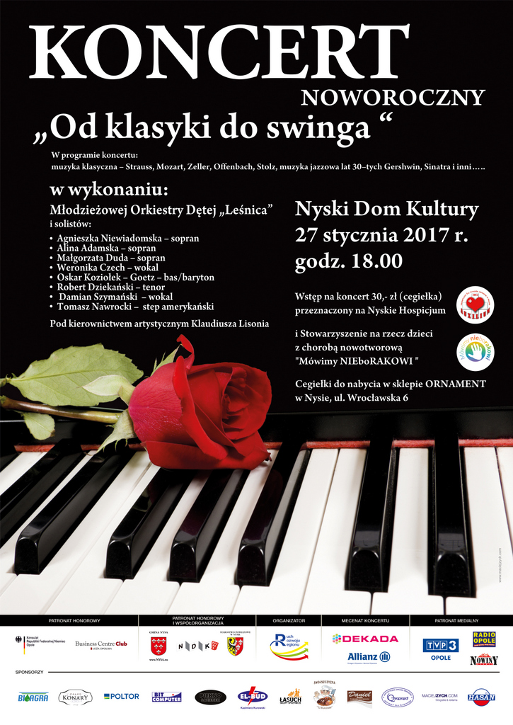 Charytatywny Koncert Noworoczny „Od klasyki do swinga” odbędzie się w piątek (27.01) w Nyskim Domu Kultury