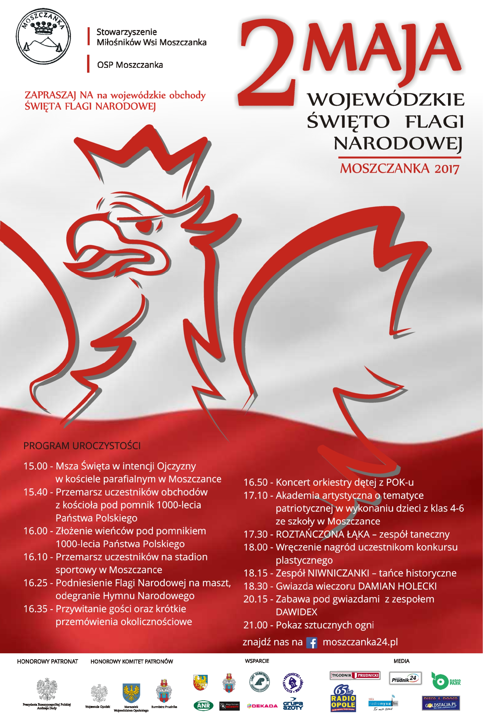 Wojewódzkie Obchody Dnia Święta Flagi Narodowej w Moszczance 2017 [materiały organizatora]
