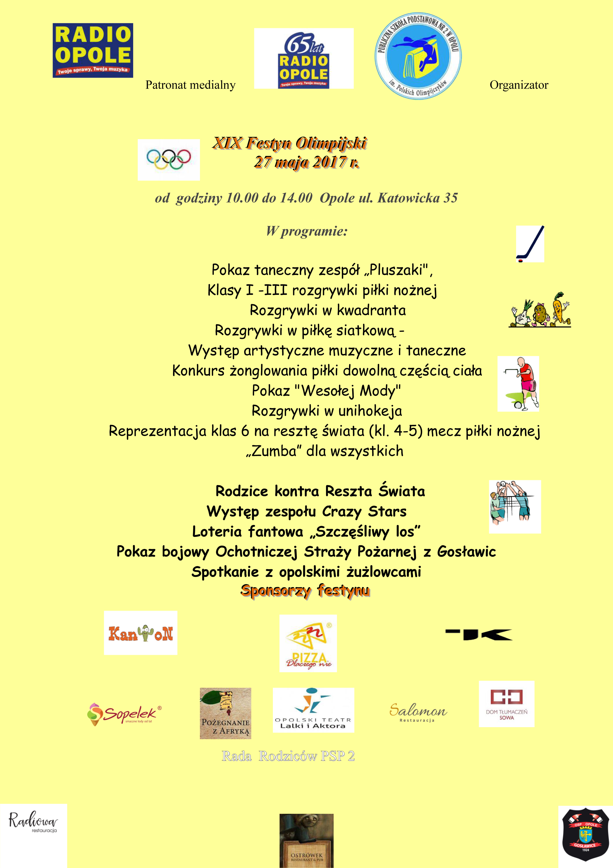 Zobacz program XIX Festynu Olimpijskiego w PSP 2 w Opolu