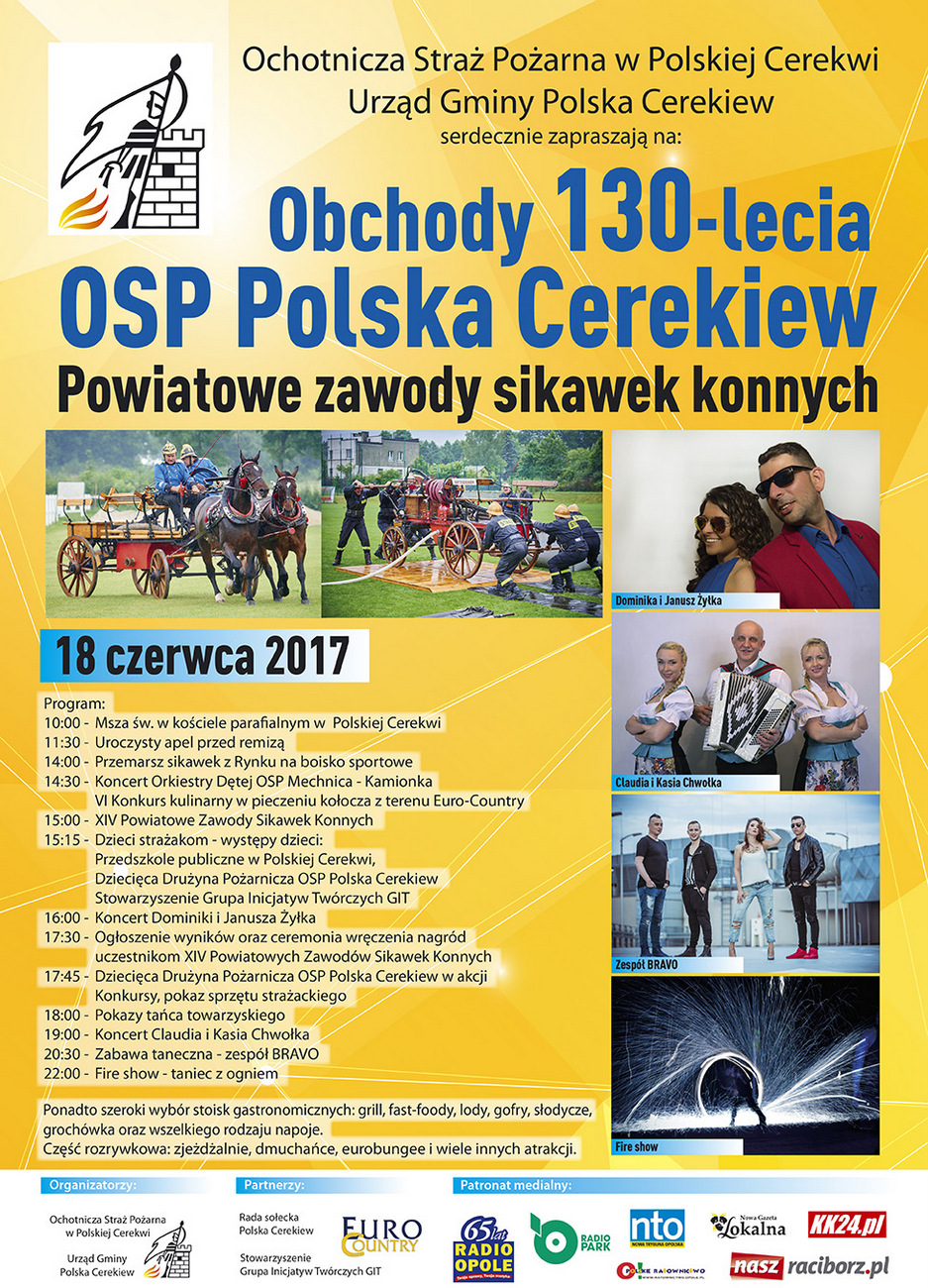 Plakat obchodów 130-lecia OSP Polska Cerekiew [materiały organizatora]