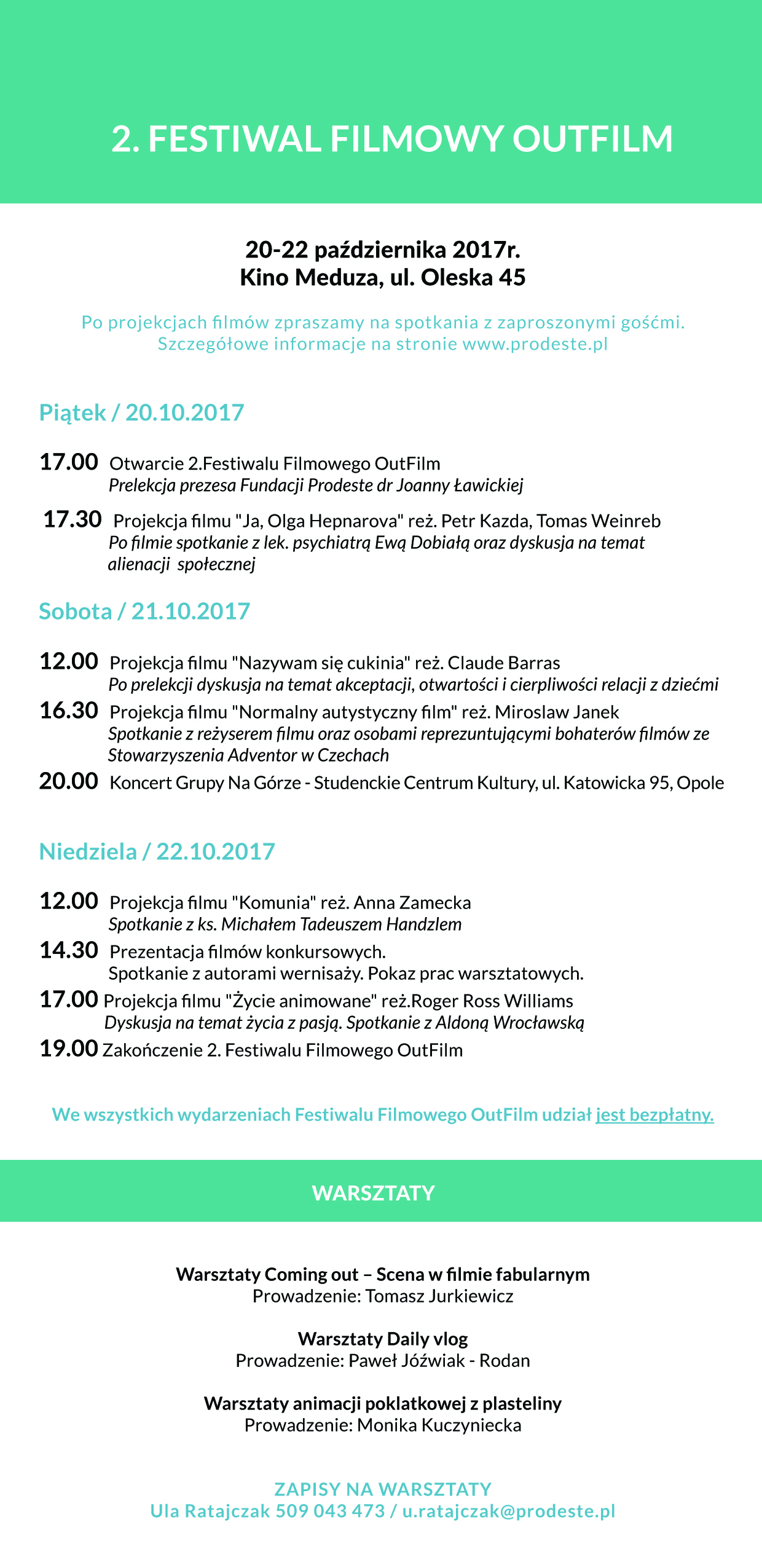 Festiwal Filmowy OutFilm wraz z Przeglądem Twórczości Filmowej osób ze spektrum autyzmu odbędą się w najbliższy weekend (20-22.10) w Opolu [fot. materiały organizatora]