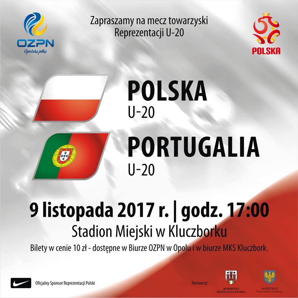 Mecz U-20 Polska-Portugalia w Kluczborku już w czwartek - transmisja w Radiu Opole 2 (DAB+)
