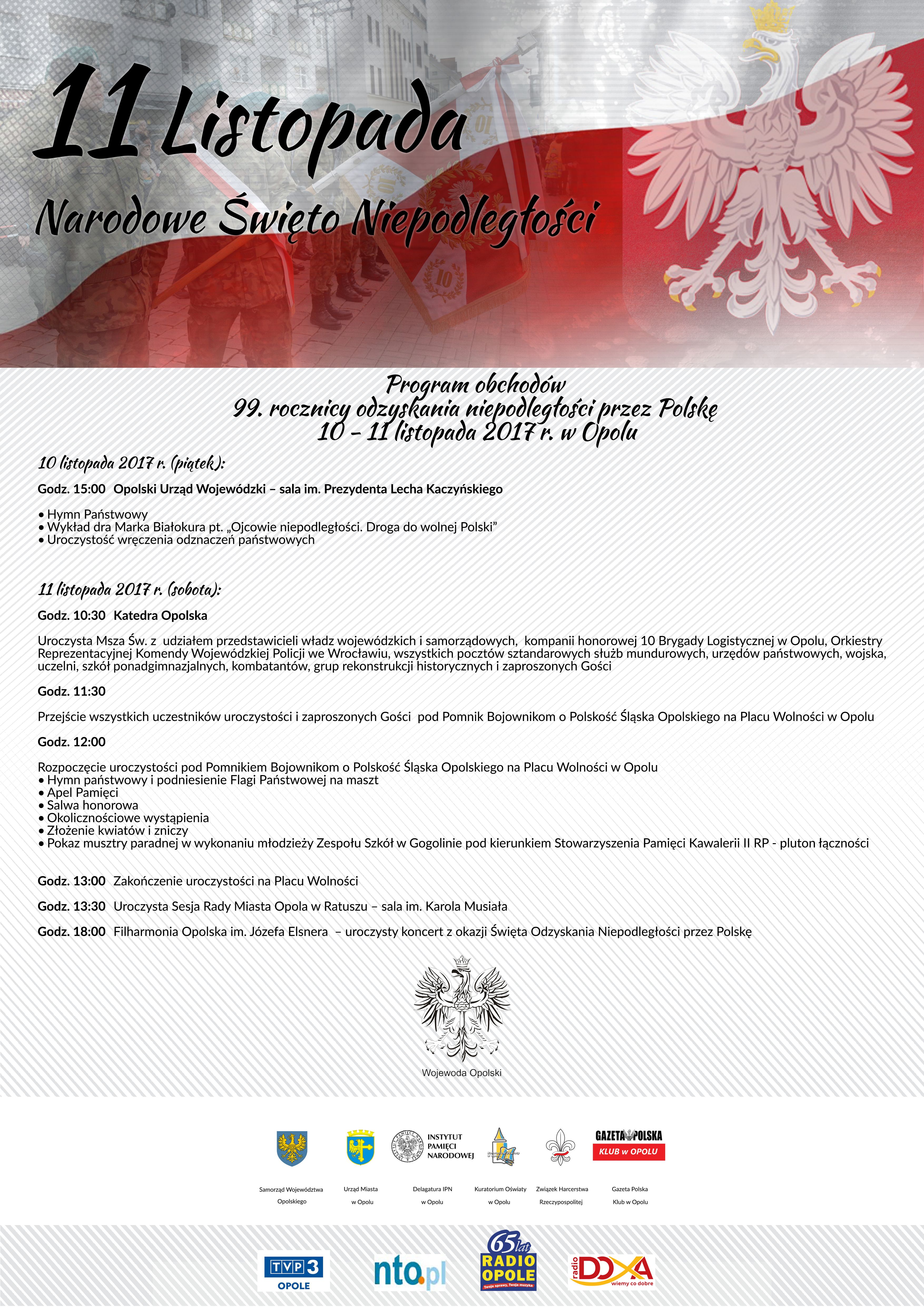 Opole uczci Narodowe Święto Niepodległości