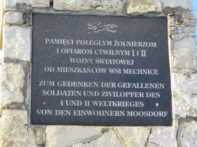 Czy z pomnika w Mechnicach zniknie wreszcie nazwa nadana wiosce przez administrację III Rzeszy
