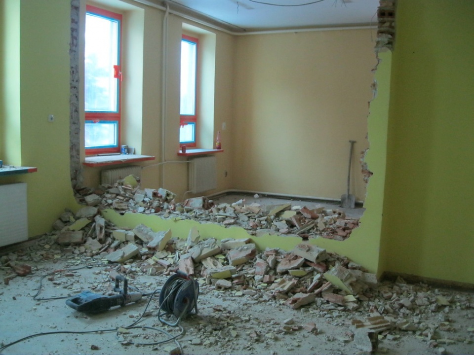 Remont oddziału przedszkolnego w PSP w Wawelnie [fot. UG Komprachcice]