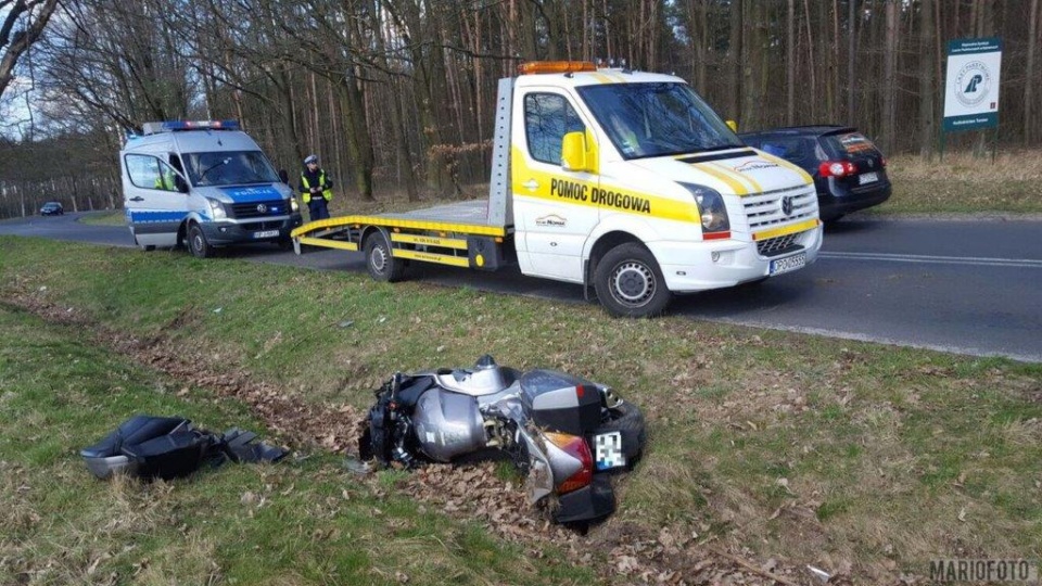 Wypadek skutera w okolicach Ligoty Turawskiej [fot. Mariusz Materlik]