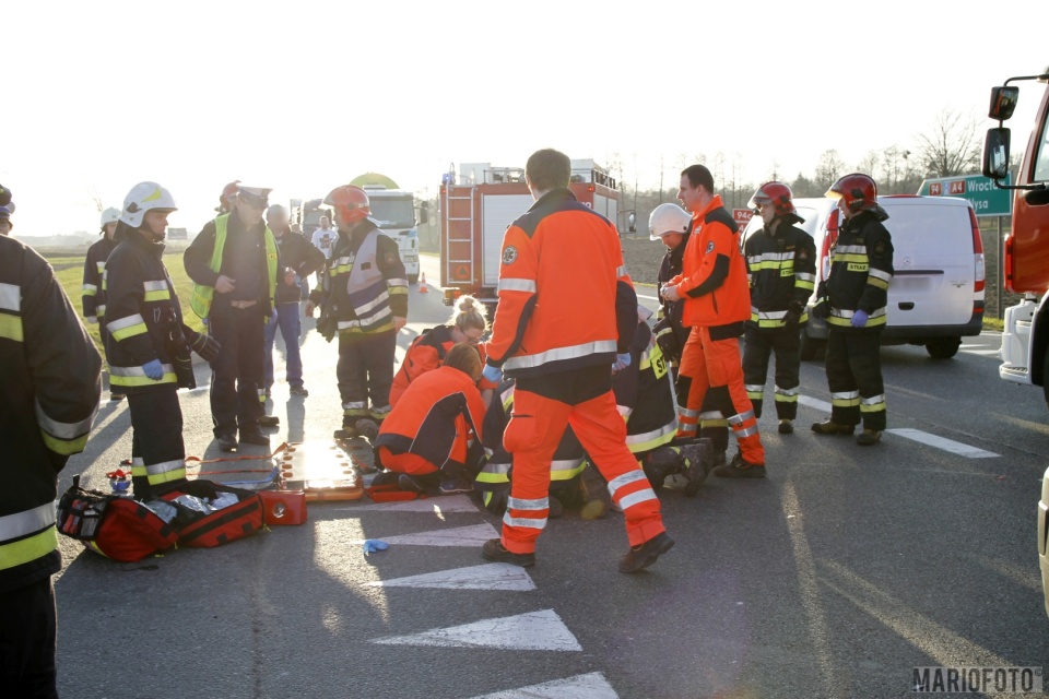 Wypadek na obwodnicy Opola. Poszkodowana została jedna osoba [fot. Mariusz Materlik]