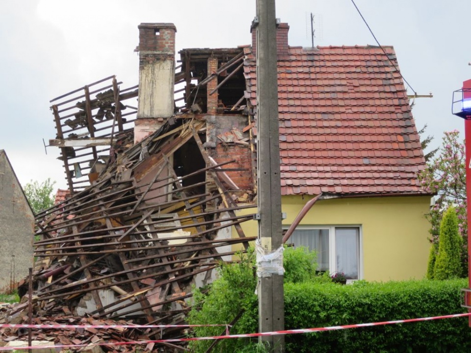 Wybuch w prywatnym domu w Nowakach [foto: Dorota Kłonowska]