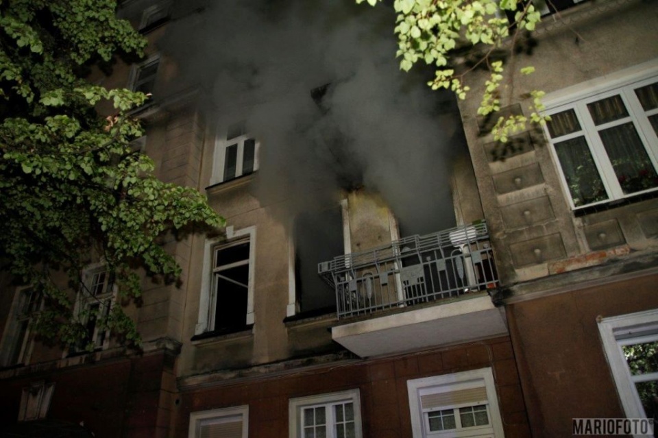 Pożar kamienicy przy ul. Kościuszki w Opolu [fot. Mario]