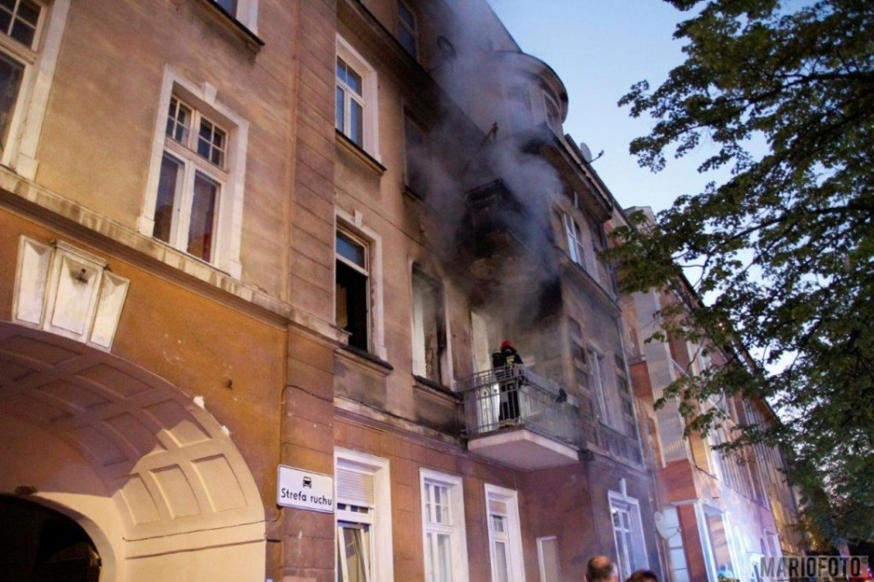 Pożar kamienicy przy ul. Kościuszki w Opolu [fot. Mario]
