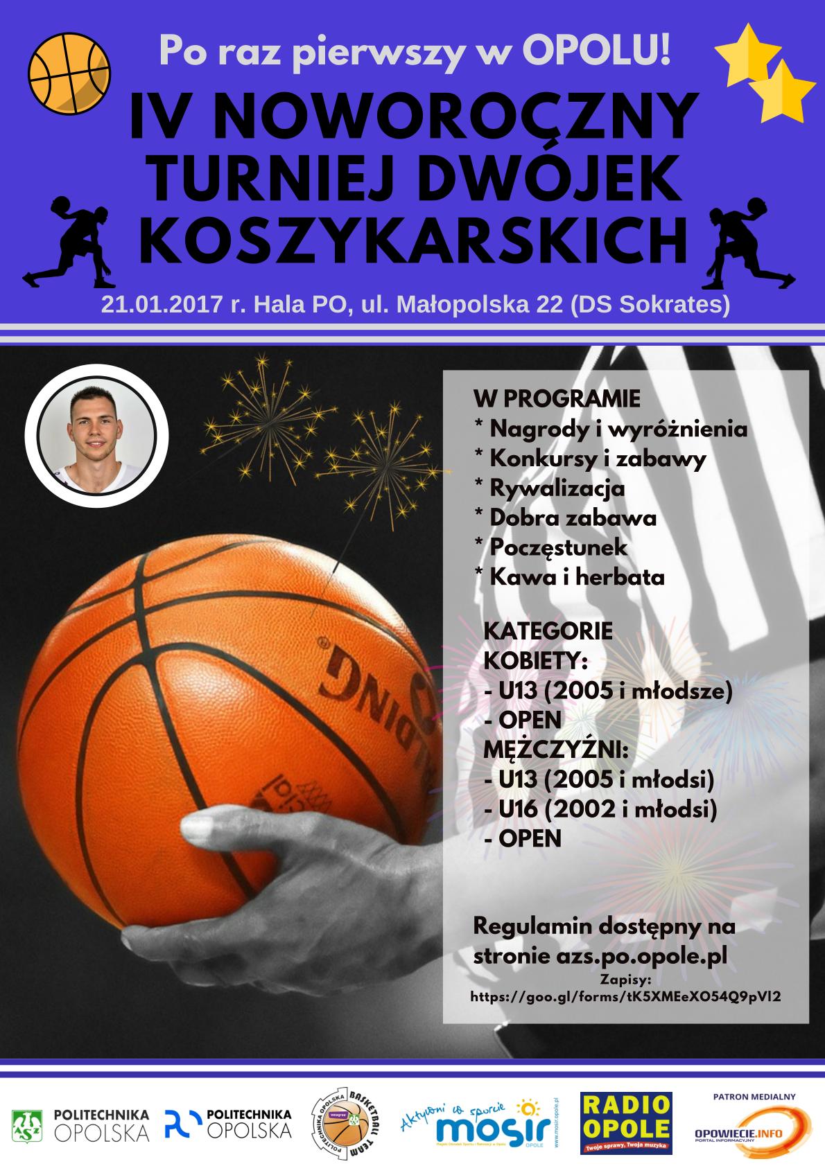 IV Noworoczny Turniej Dwójek Koszykarskich odbędzie się 21 stycznia w hali przy ul. Małopolskiej 22 w Opolu [fot. https://pixabay.com/pl]