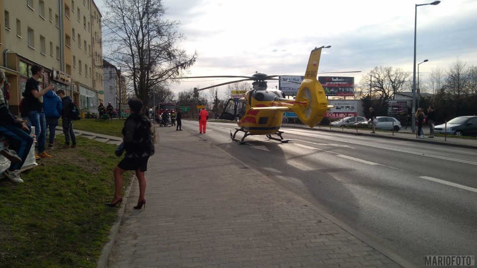Helikopter LPR lądował w centrum Niemodlina [fot. Mariusz Materlik]