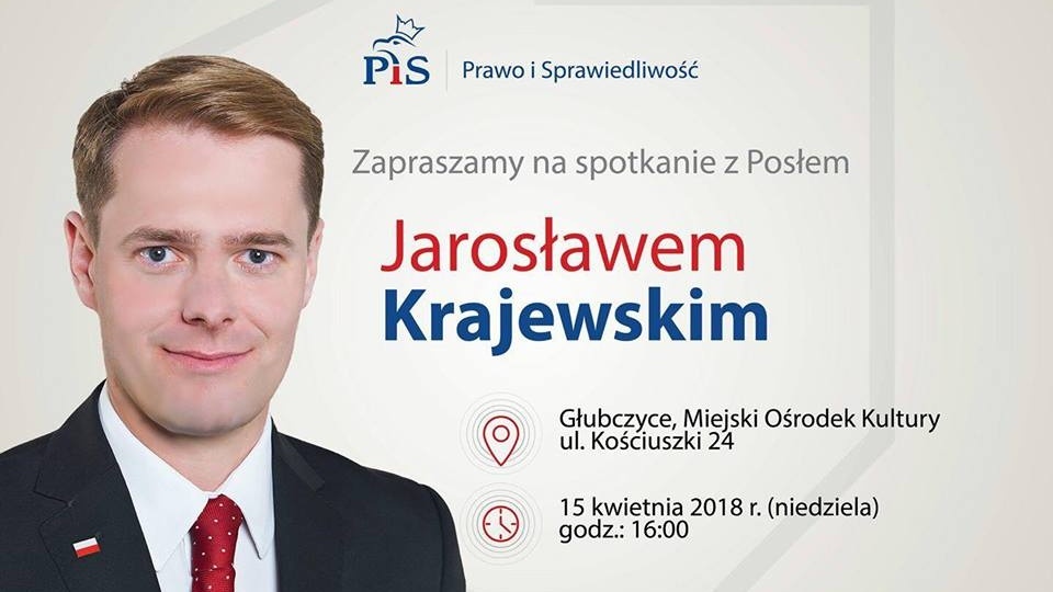 Opolski PiS organizuje spotkanie otwarte z posłem Jarosławem Krajewskim, członkiem komisji ds. Amber Gold