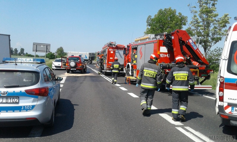 Wypadek motocyklistów koło Brzegu fot. Mario