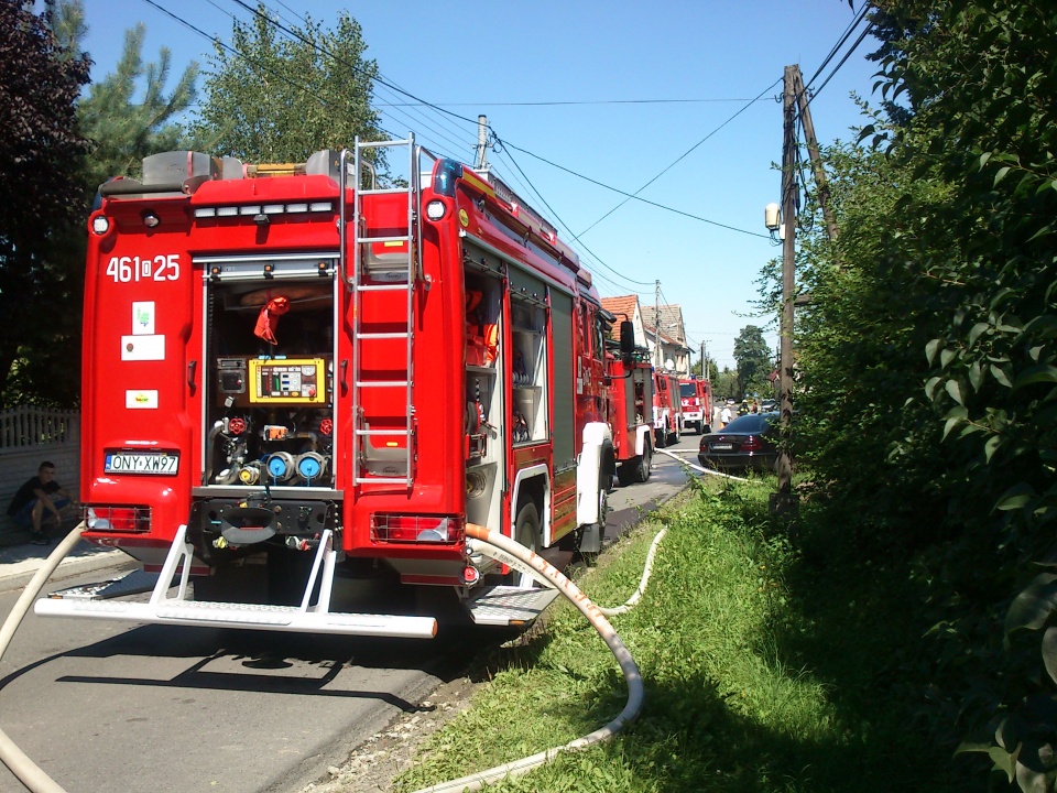 Pożar domu w Złotogłowicah [fot. KP PSP w Nysie]