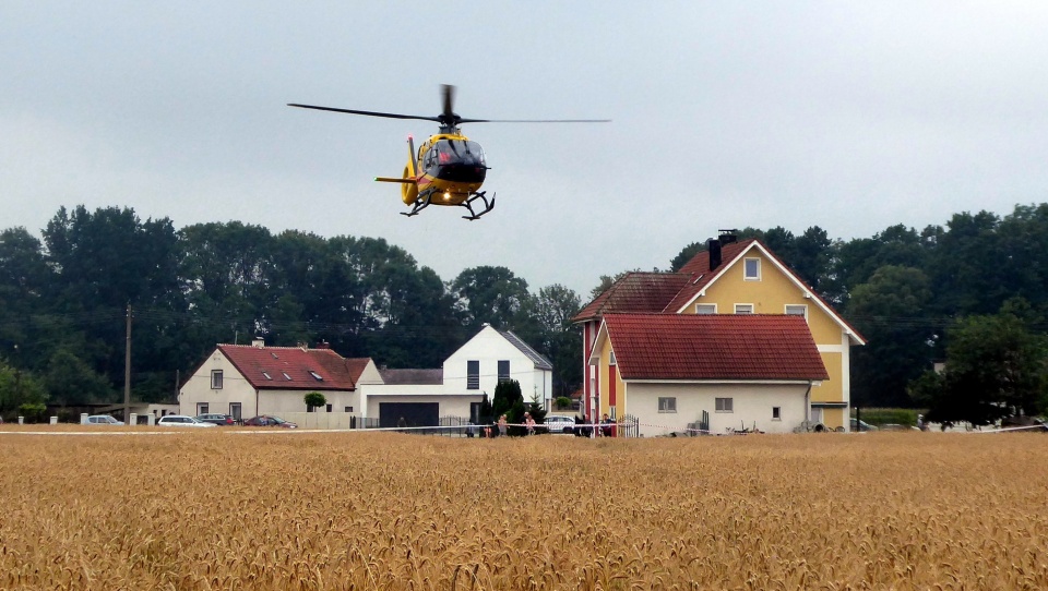 Wypadek prywatnego helikoptera w Domecku [fot. Ewelina Laxy]