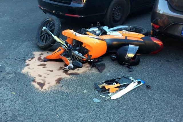 Dwa wypadki z udziałem motocyklistów