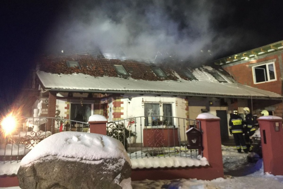 Pożar w Balcarzowicach foto: OSP Zalesie Śląskie