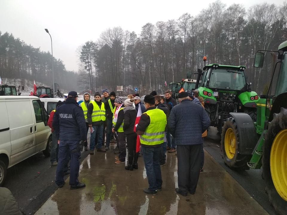Protest rolników na DK 45 [fot. Joanna Matlak]
