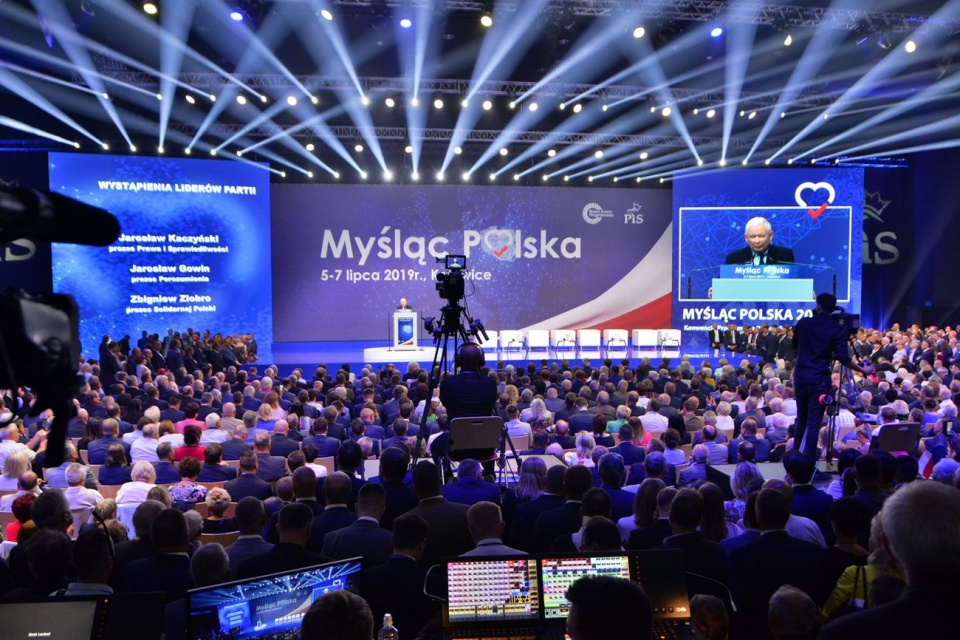 Jarosław Kaczyński podczas konwencji w Katowicach [fot. Daniel Klimczak]