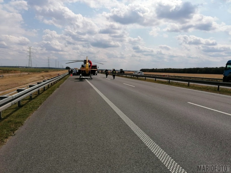 Wypadek na autostradzie A4 (fot. MARIO)