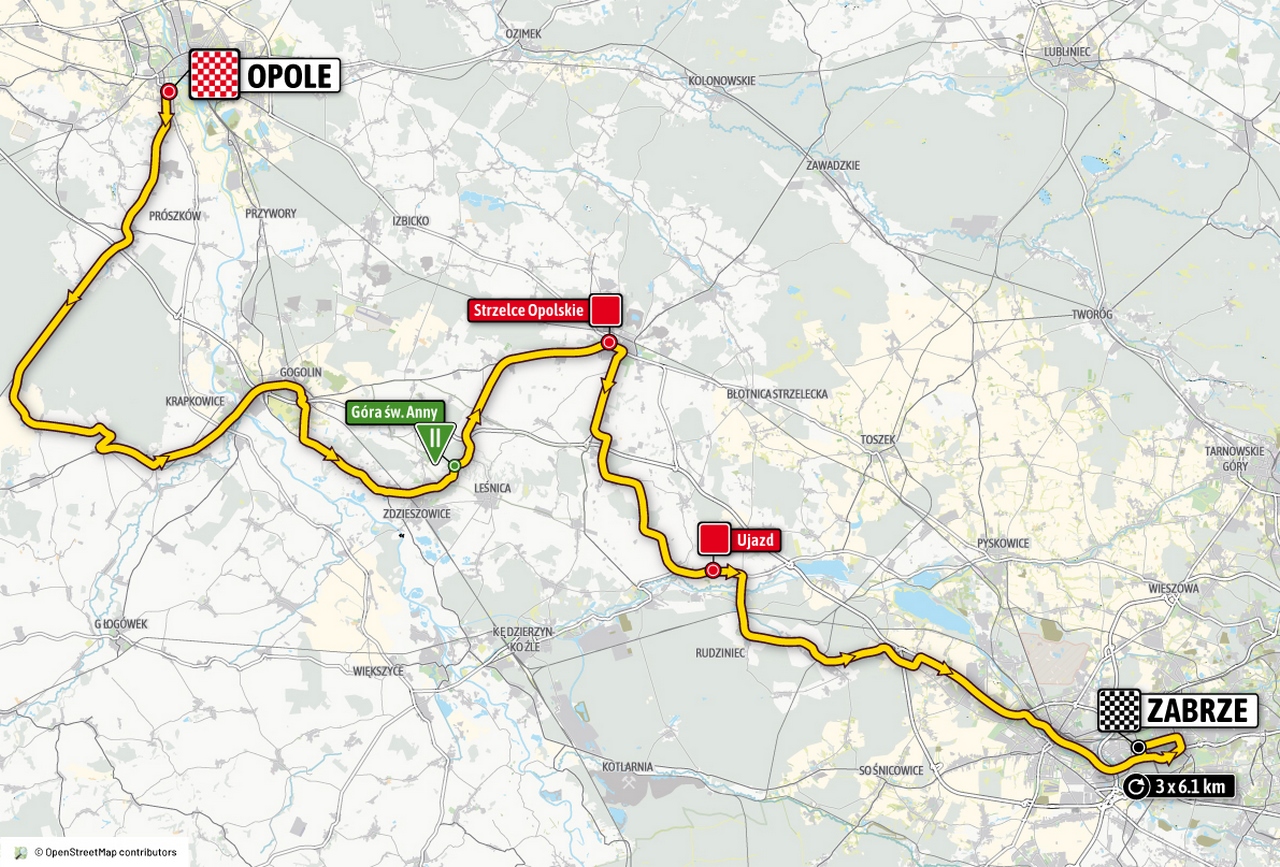 Mapa etapów 77. Tour de Pologne - etap opolski [fot. organizator]