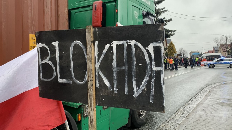 Blokada DK39 w Lubszy [fot. Daniel Klimczak]