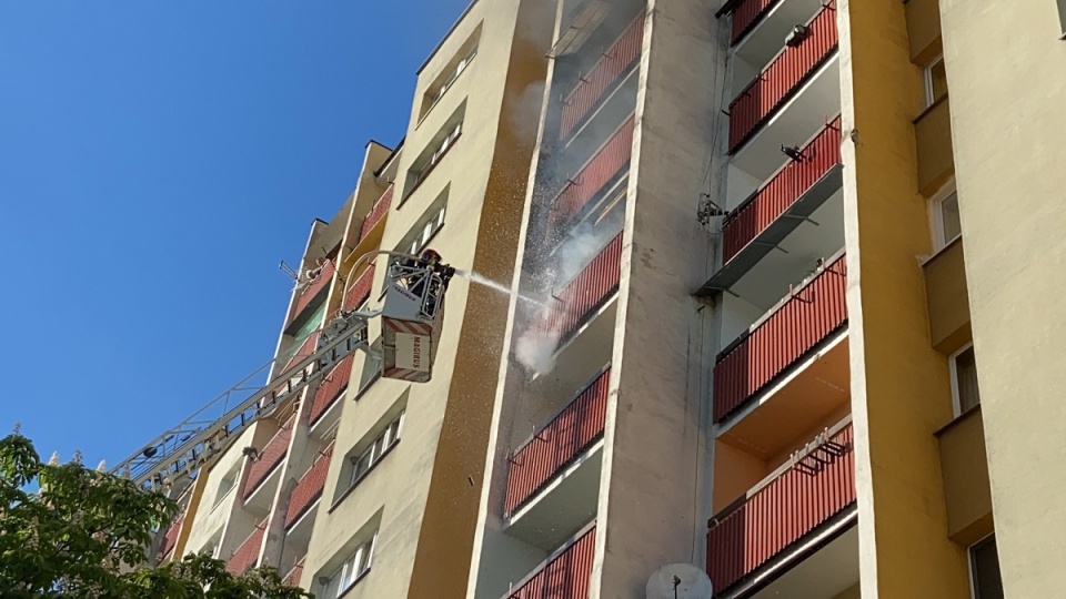 Pożar balkonu w Opolu [fot. Mario]